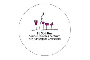 Giveaway-Button für das Soziokulturelle Zentrum St. Spiritus der Hansestadt Greifswald.